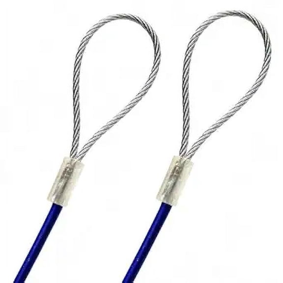 2ft Order To Size 1/16 Galvanized Steel Cable BLUE Vinyl Coated To 1/8 Made To Order In USA
