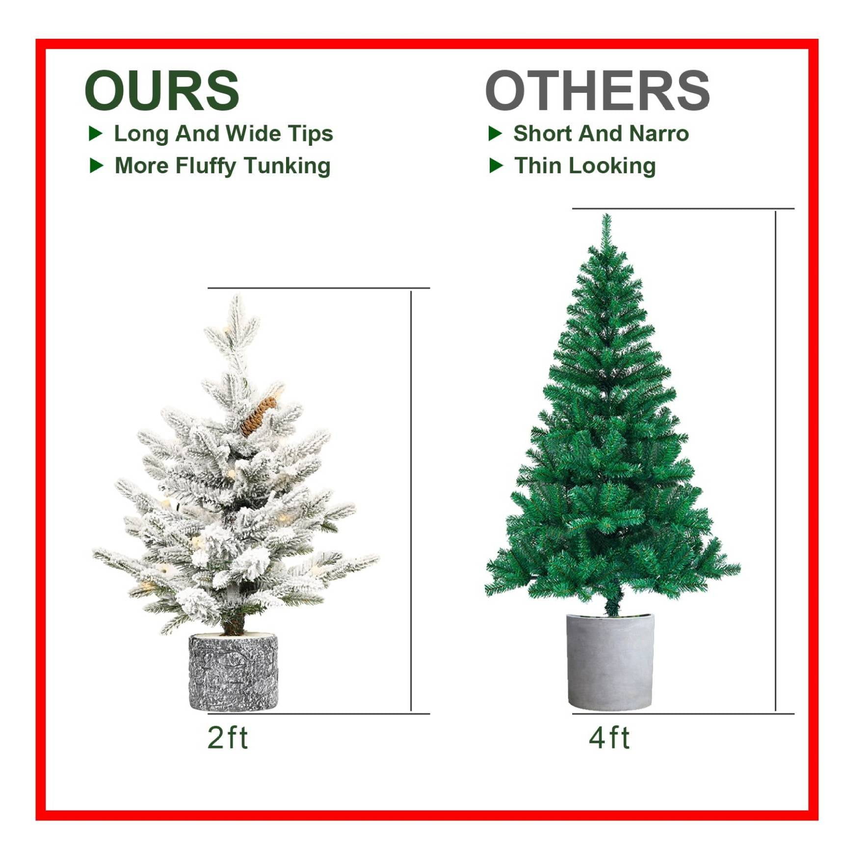 2ft PE/PVC decorated flocking basin tree Pine cone *3 - Walmart.com