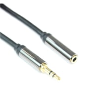 2ft PREMIUM SHIELDED 3.5mm Mini-Stereo TRS Male to FEMALE EXTENSION Cable