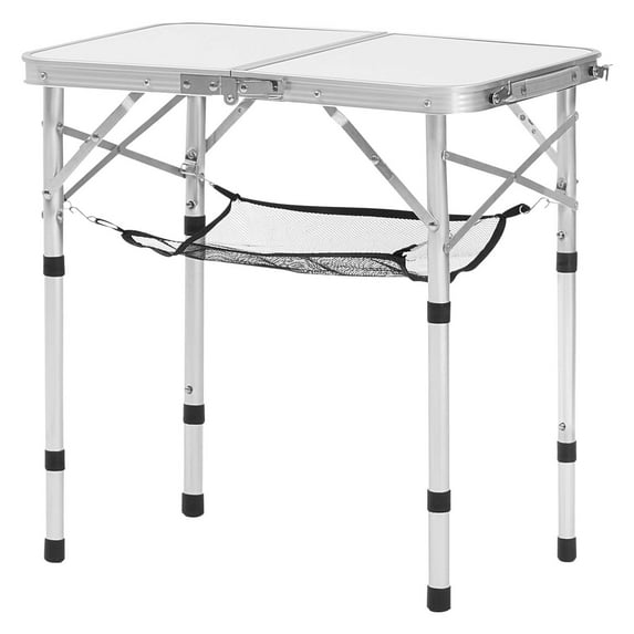 2ft Portable Folding Camping Table - Adjustable Height Aluminum Outdoor Picnic Table for BBQ, Beach, Tailgating - Lightweight & Compact Design