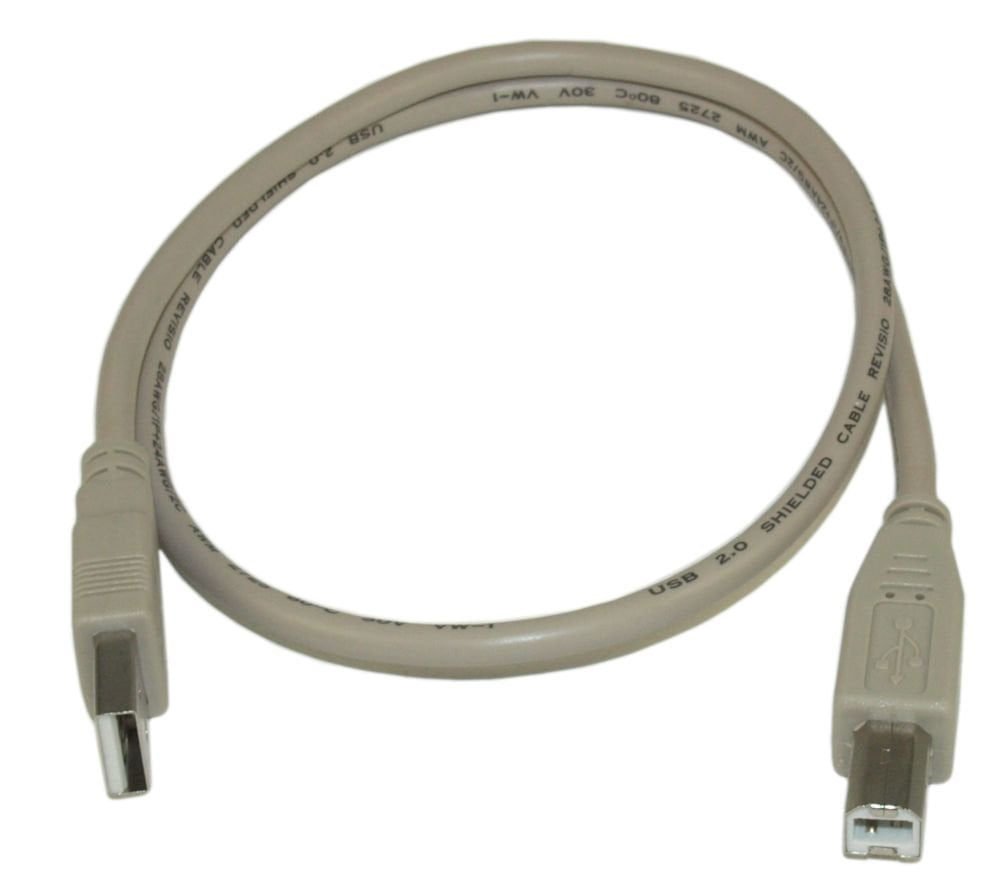 2ft USB 2.0 Certified 480Mbps Type A Male to B Male Cable, Beige ...