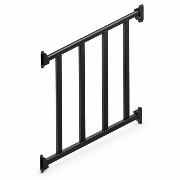 2ft W X 36in H Stair Deck Railing Kit Textured Black Aama2604 Powder Coat Ibc Certified Guard Rail For Porch Balcony Patio Outdoo