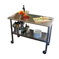 thumbnail image 1 of 2ft x 4ft Stainless Steel Top Kitchen Prep Table with Locking Casters Wheels, 1 of 3