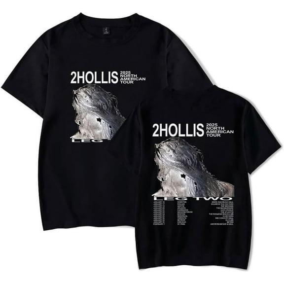 2hollis Logo Merch T-shirt Casual Round Neck Versatile Unisex Harajuku Fashion Short Sleeved Top