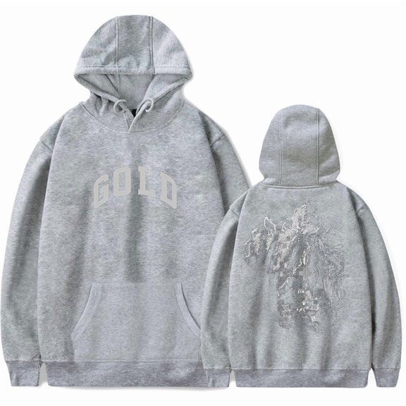 2hollis Merch Gold Logo Hoodies Women Men Long sleeve Fashion Casual Hooded Sweatshirts