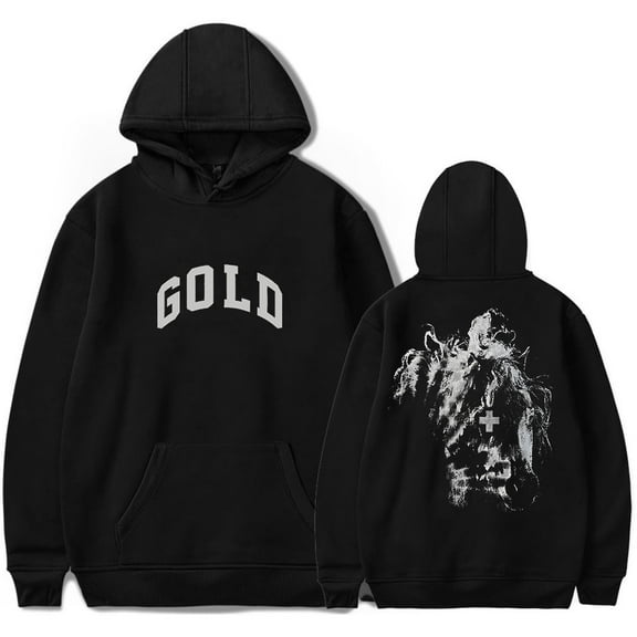 2hollis Merch Gold Logo Hoodies Women Men Long sleeve Fashion Casual Hooded Sweatshirts