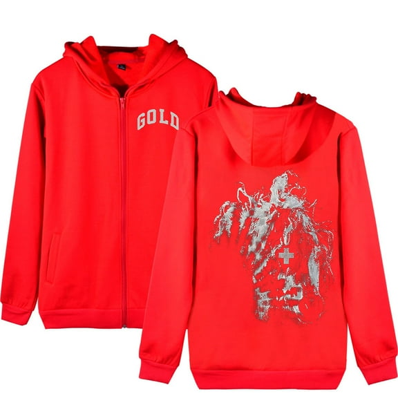 2hollis Merch Gold Logo Hoodies Women Men Long sleeve Fashion Casual Hooded zipper sweatshirt