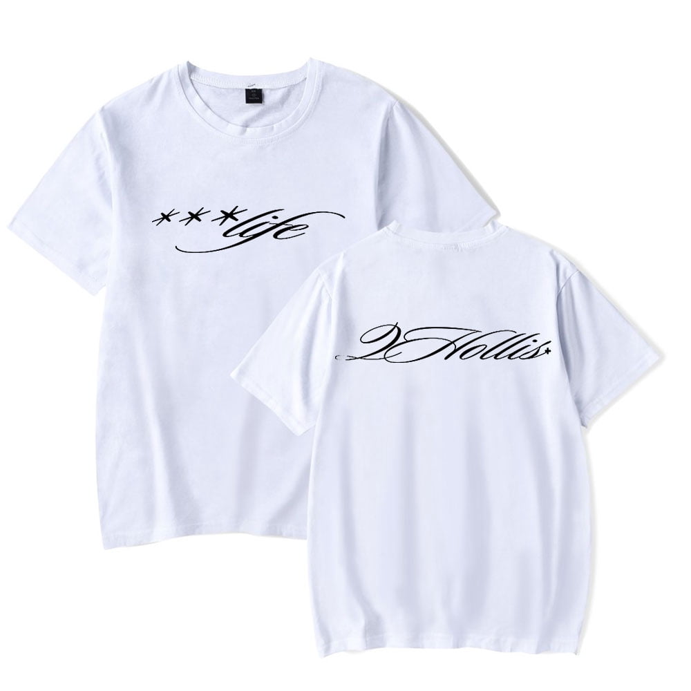 2hollis Merch Life Script T-shirts Women Men Clothes Trend Casual Short ...