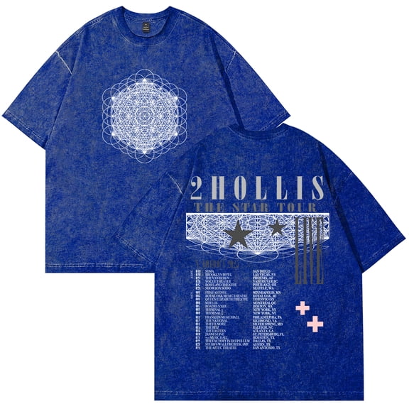 2hollis The Star Tour 2025 Merch Cotton T-Shirt Wash Tee Women Men Short Sleeve Crewneck Tee