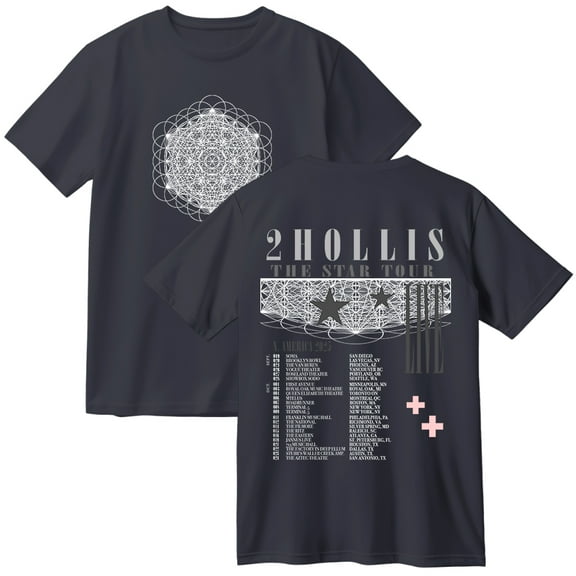 2hollis The Star Tour 2025 Merch Cotton T-Shirt Women Men Casual Crewneck Short Sleeve Tee
