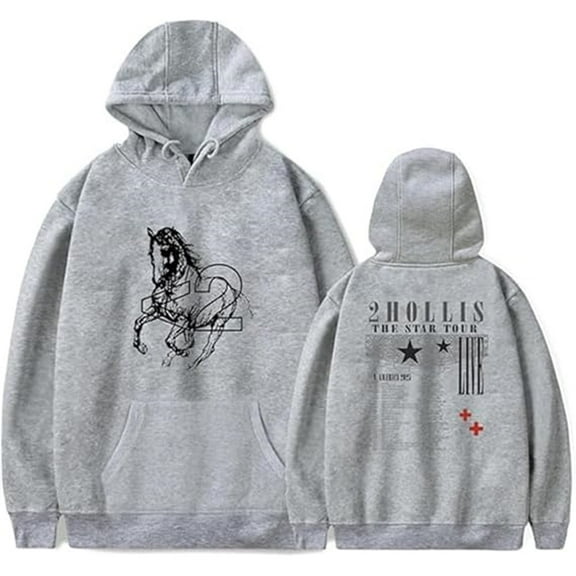 2hollis The Star Tour 2025 Merch Hoodie Trendy Printed Sweatshirt Unisex Casual Pullover