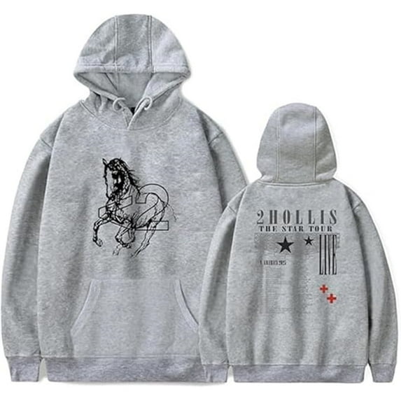 2hollis The Star Tour 2025 Merch Hoodie Trendy Printed Sweatshirt Unisex Casual Pullover