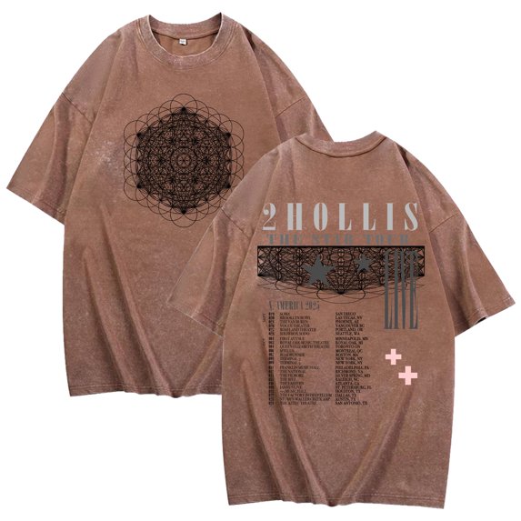 2hollis The Star Tour 2025 Merch T-Shirt Cotton Wash Tee Women Men Short Sleeve Crewneck Tee