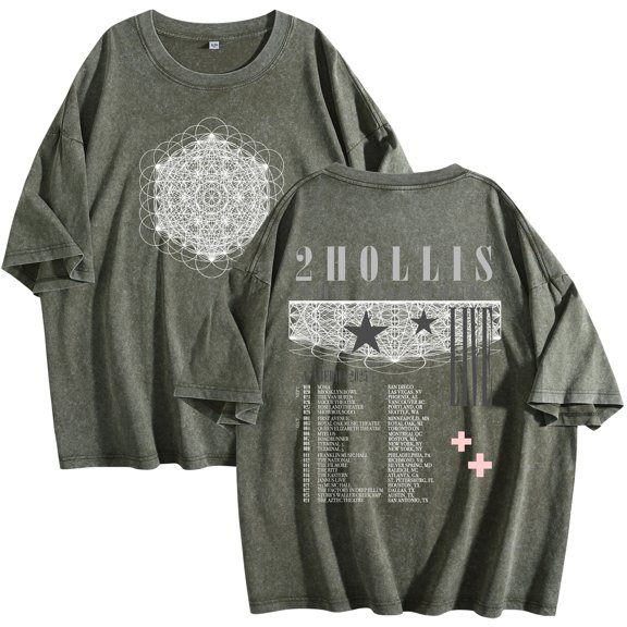 2hollis The Star Tour 2025 Merch T-Shirt Cotton Wash Tee Women Men Short Sleeve Crewneck Tee