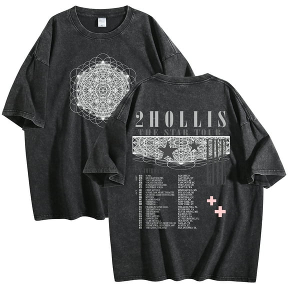 2hollis The Star Tour 2025 Merch T-Shirt Cotton Wash Tee Women Men Short Sleeve Crewneck Tee