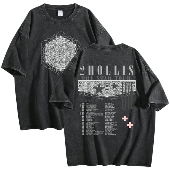 2hollis The Star Tour 2025 Merch T-Shirt Cotton Wash Tee Women Men Short Sleeve Crewneck Tee