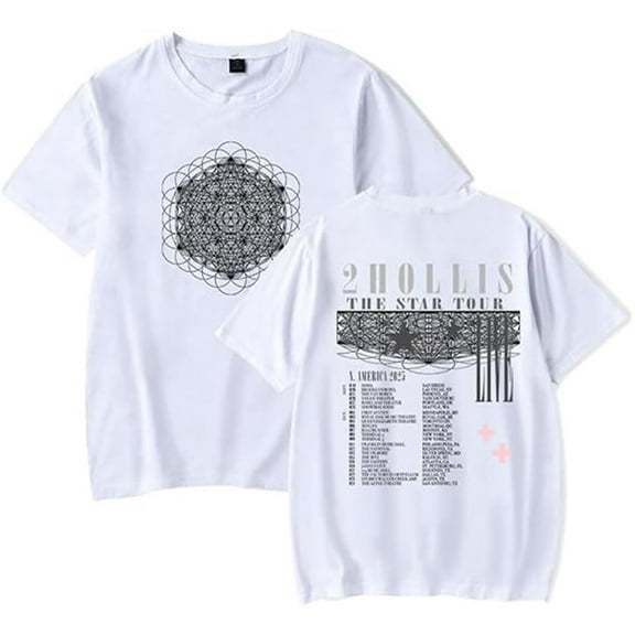 2hollis The Star Tour 2025 T-shirt New Retro Print Short Sleeve Unisex Casual Street Wear