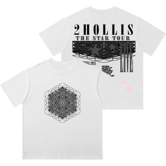 2hollis The Star Tour Wash T-Shirts Streetwear Tops Women Men HipHop Cotton Short Sleeve Tee