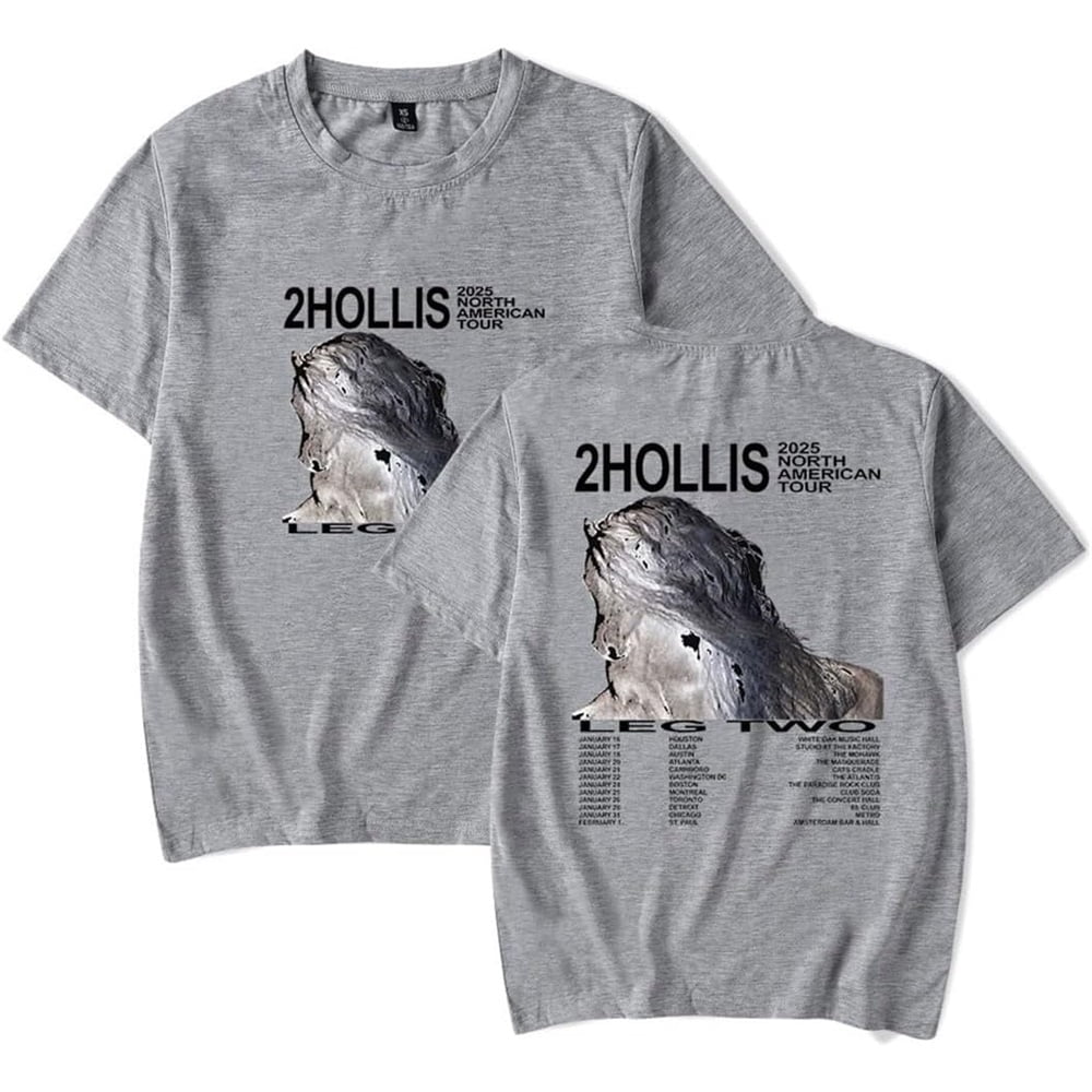 2hollis Tour 2025 Merch Short Sleeve T-shirt Unisex Fashion Crew