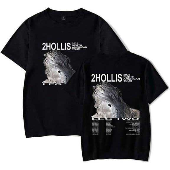 2hollis Tour 2025 Merch Short Sleeve T-shirt Unisex Fashion Crew Neck Top