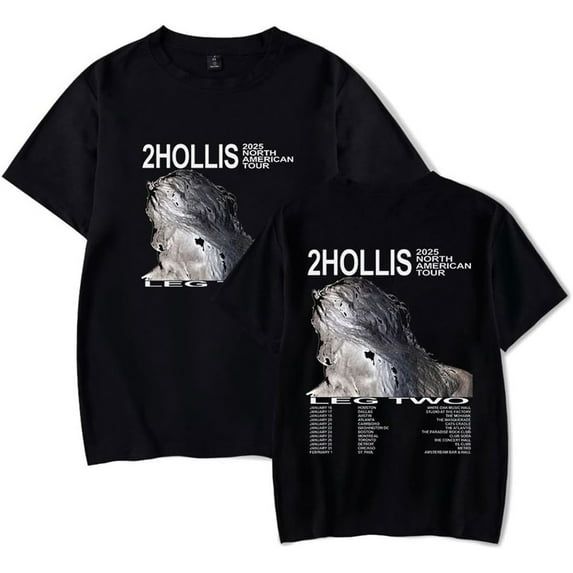 2hollis Tour 2025 Merch Short Sleeve T-shirt Unisex Fashion Crew Neck Top