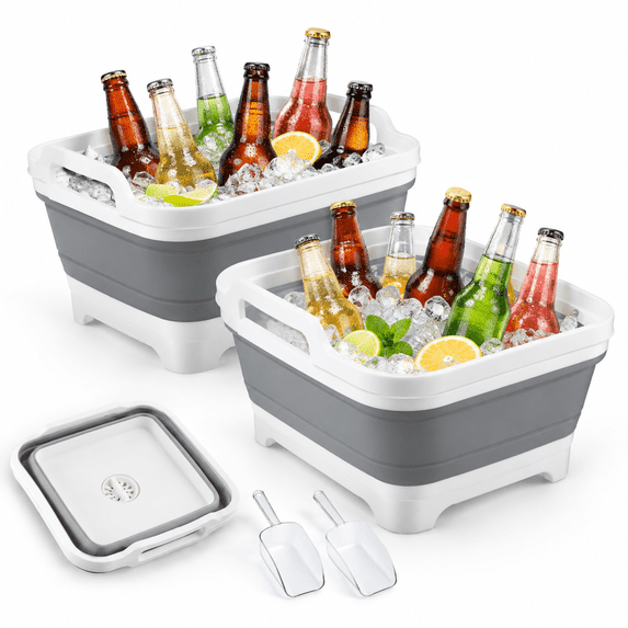2ice Bucket 8.5l Buckets For Parties Collapsible Bevertub Large Plastic ...