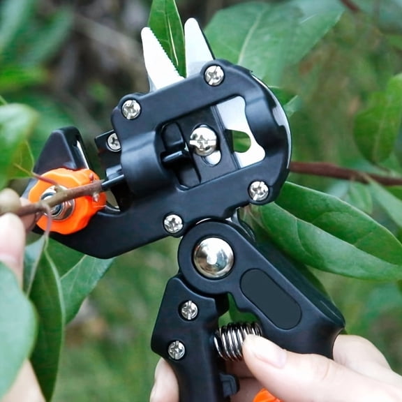 2in 1 Garden Grafting Tool with 2 Replacement Blades and 1 Grafting Base,Professional Gardening Pruning Scissor Shear Tool for Plant Branch Vine