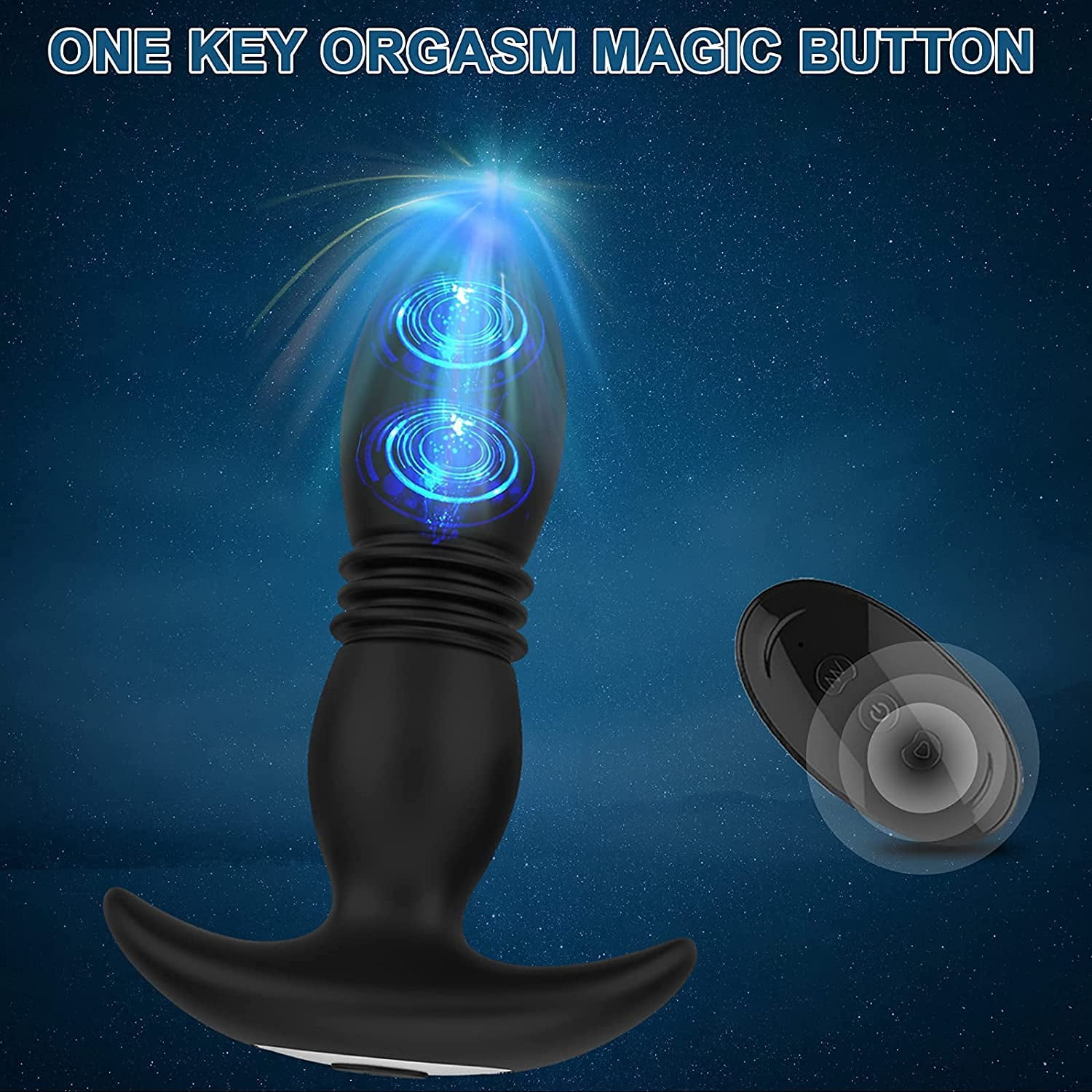 2in 1prostate Massager 7 Thrusting Modes Waterproof Male Ring Massage