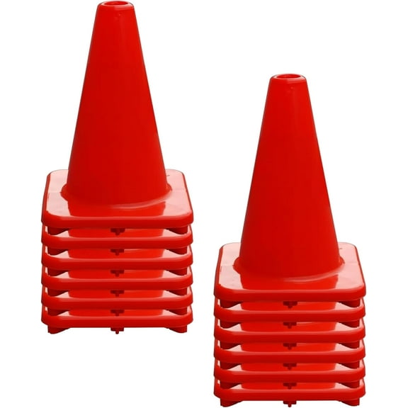 2in/6in/9in/12in/28in Heavy Duty Agility Training Cones for Sports & Kids Coaching, Field Markers for Motorcycle, Bikes, Traffic, Basketball, Soccer Drills, Durable, Multipurpose, Adjustable