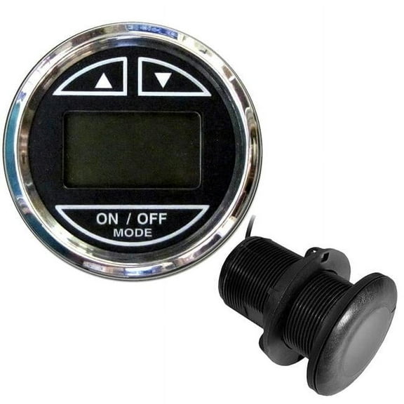 2in. Stainless Steel Bezel Depth Sounder with Thru-Hull Transducer - Chesapeake Black