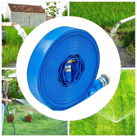 2in x 100 ft Lay Flat Water Discharge Hose Backwash Hose for Swimming Pools