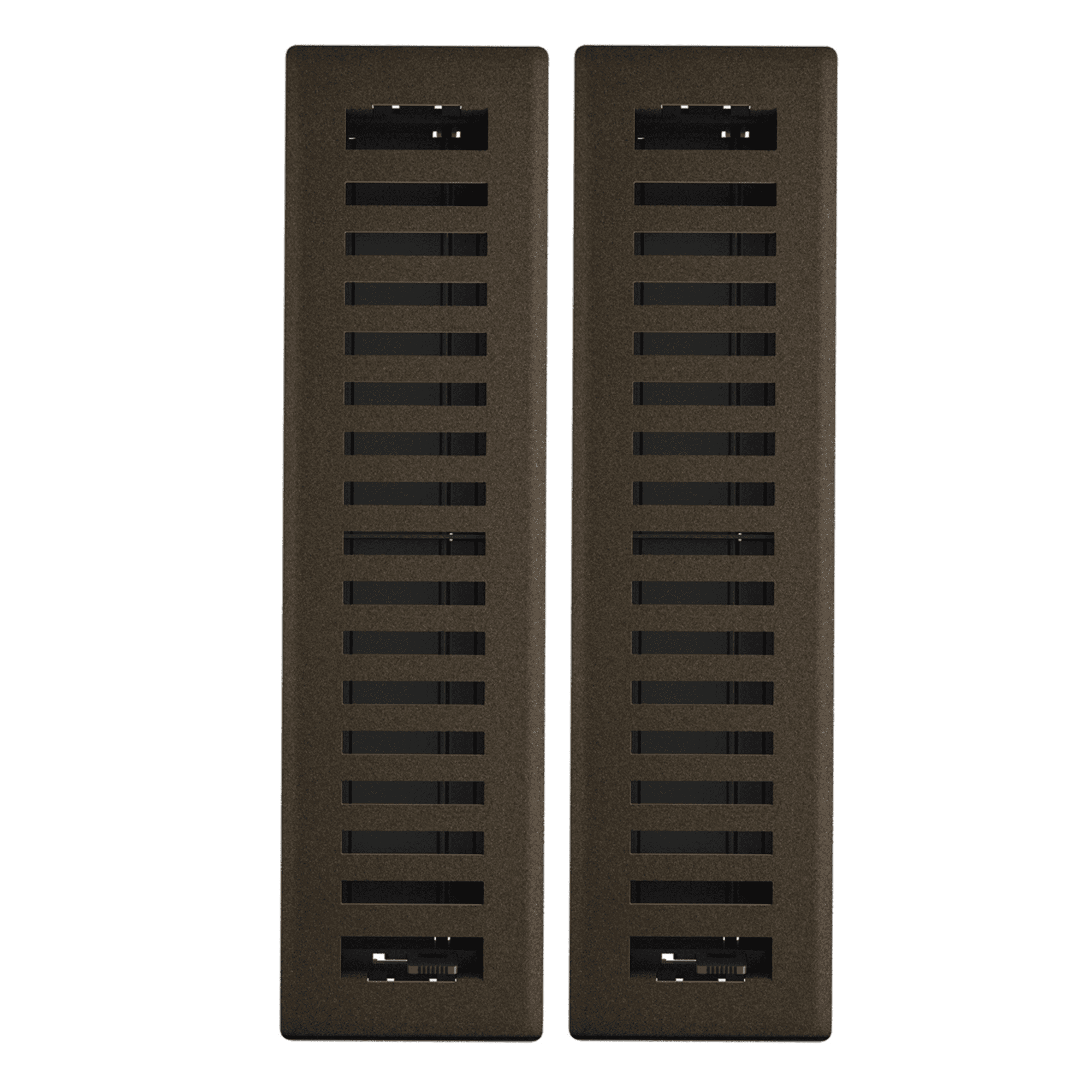 2in x 12in Montezuma Style Bronze Age Metal Heating and Cooling Air Floor Register (2 PACK) - Overall 3 7/16" x 13 1/8"