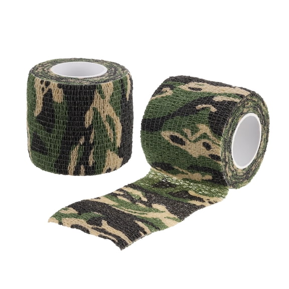 Uxcell 2" x 14.76ft Camo Tape Wrap 2 Rolls Self-Adhesive Camouflage Tape Jungle