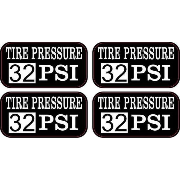 2in x 1in Tire Pressure 32 PSI Stickers