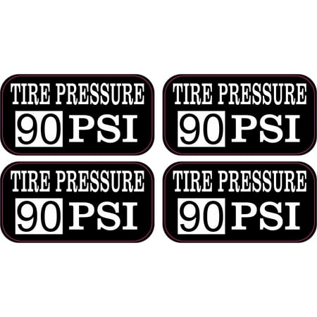 2in x 1in Tire Pressure 90 PSI Stickers