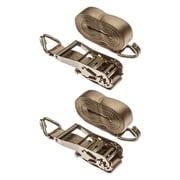 2in x 27' Army Green 10,000 lb. Ratchet Straps with J-Hook Ends 2-Pack