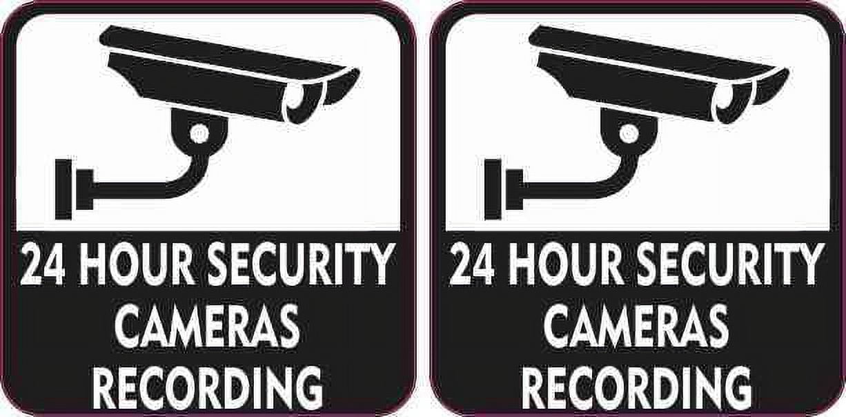 Camera Recording Sticker 2in x 2in 24 Hour Security Cameras Recording Stickers - Walmart.com