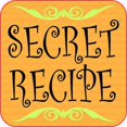 thumbnail image 1 of 2in x 2in Patterned Orange Secret Recipe Sticker, 1 of 1
