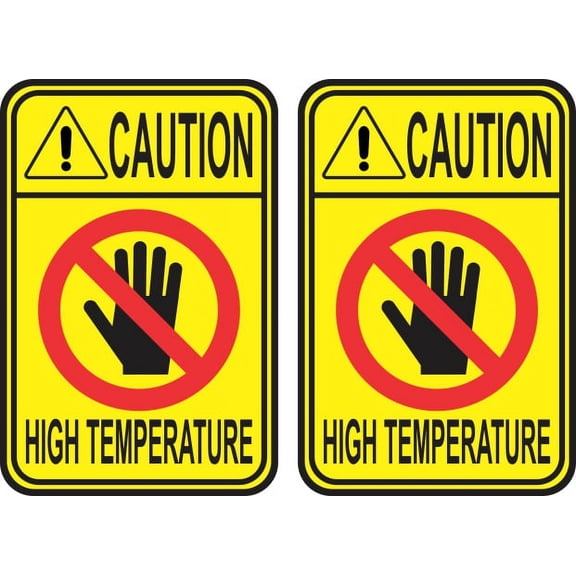 2in x 3in Caution High Temperature Stickers