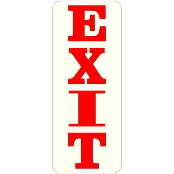 2in x 5in Red and Off-White Exit Sticker