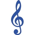 thumbnail image 1 of 2in x 6in Blue Treble Clef Sticker, 1 of 3