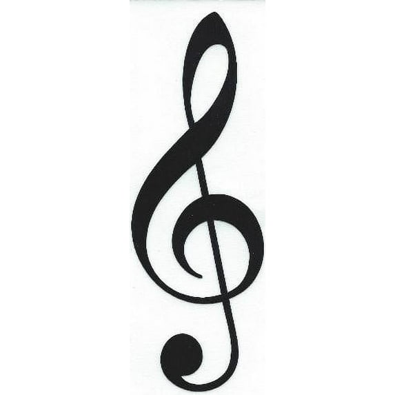 2in x 6in Treble Clef Sticker
