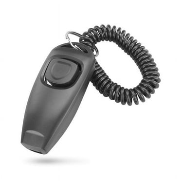 2in1 Dog Pet Puppy Cat Training Clicker Whistle Click Trainer Obedience Black