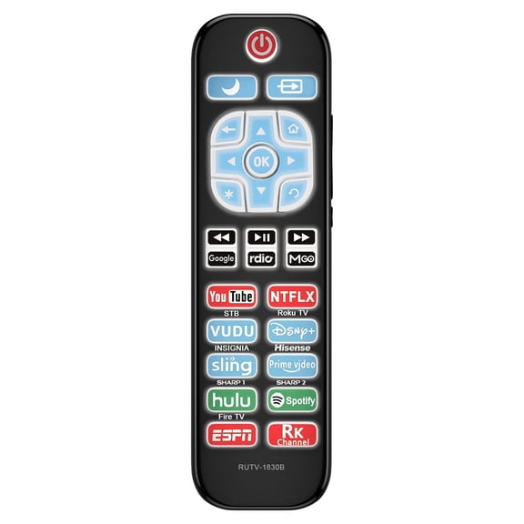 2in1 Dual Device Control Remote for Roku Streaming Player and Smart TV, Replacement Remote Control with Backlit