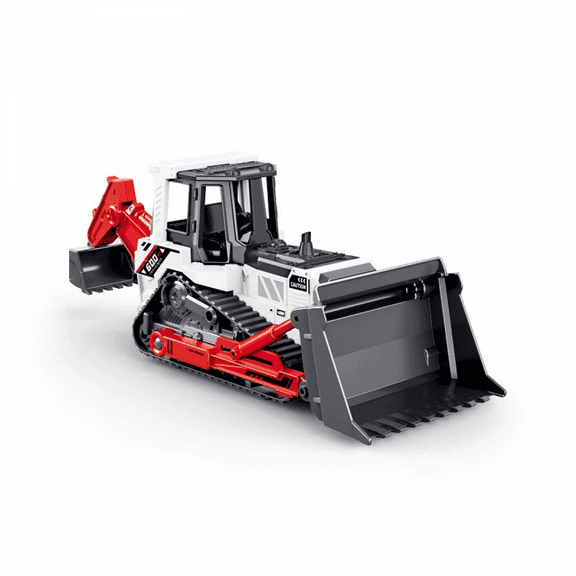 2in1 Excavator Toys & Bulldozer Toy Car for Kids,1:24 Scale Construction Vehicle for Boys Christmas Birthday Gifts(Red)