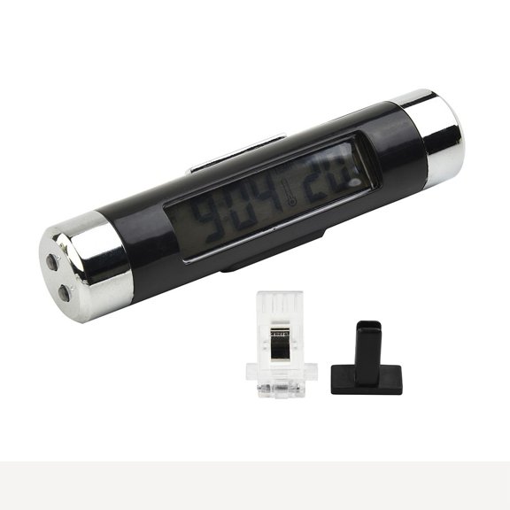 2in1 Mini Car Outlet LCD Digital Blue Backlight Temperature+Clock