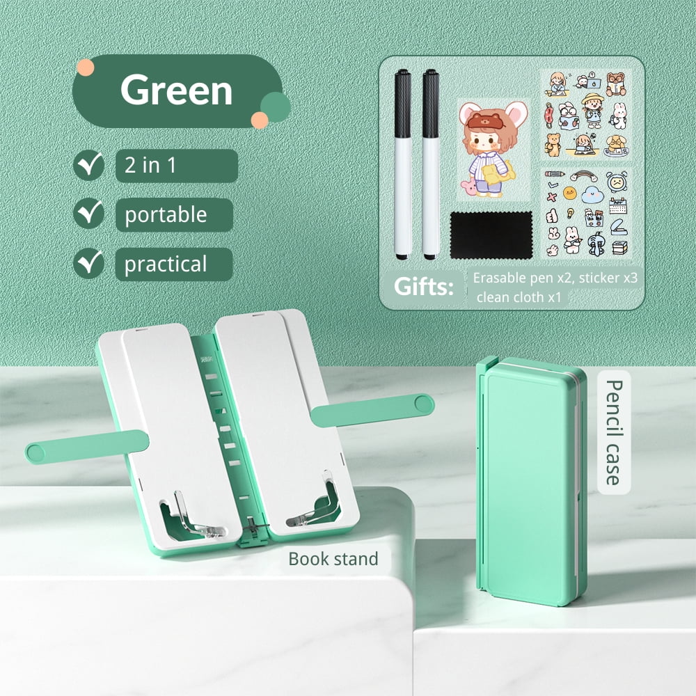 2in1 Multi-function Pen Case Pencil Box and Foldable Reading Bookshelf ...