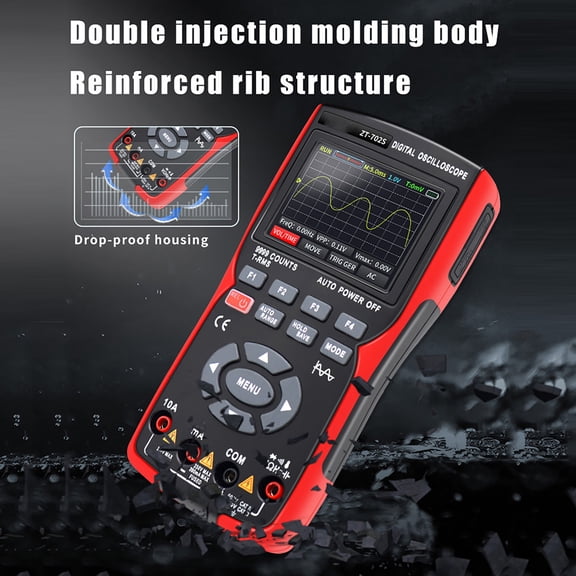 2in1 Oscilloscope Multimeter Multimeter 2in1 Digital Oscilloscope Multimeter 48MSa/s Sampling Rate 10Mhz Bandwidth 9999 Counts True RMS 2.8inch IPS Color Display Multimetro