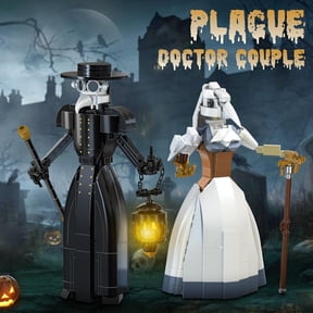 2in1 Plagueed Doctor Building Blocks Set, Collectible Decoration Building Block Toy, Halloween Gifts for Friends and Fans(500Pcs)
