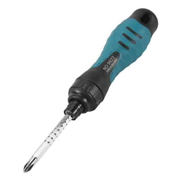 2in1 Precision Adjustable Ratchet Screwdriver Set Two-Way Slotted Magnetic Screwdriver Bits,1*screwdriver,green & black